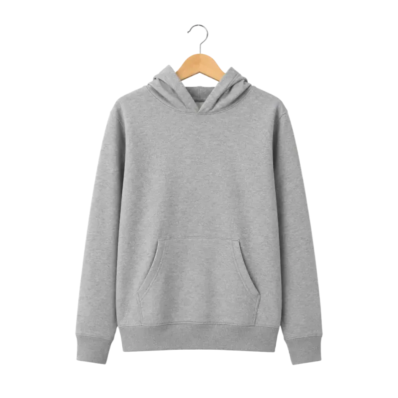 Pakaian pria Jaket Hoodie pullover warna Abu-abu berbahan Cotton Fleece