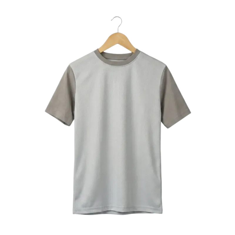 Pakaian baju anak Kaos lengan pendek O-Neck warna Abu-abu berbahan Cotton waffle knit