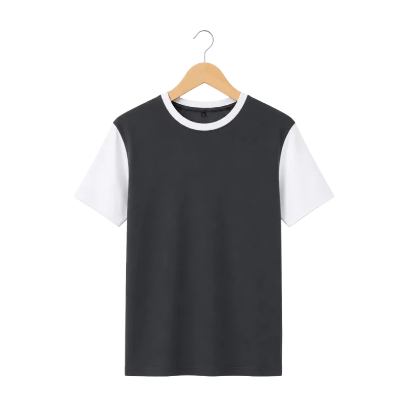 Pakaian baju anak Kaos lengan pendek O-Neck warna Hitam berbahan Cotton waffle knit