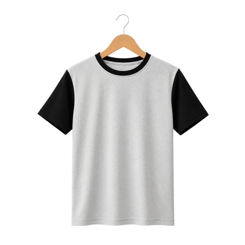 Pakaian baju anak Kaos lengan pendek O-Neck warna Putih berbahan Cotton waffle knit